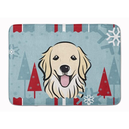 Carolines Treasures Winter Holiday Golden Retriever Machine Washable Memory Foam Mat BB1701RUG